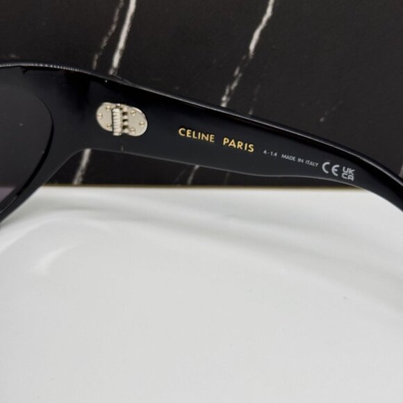 NEW CL40272I 01A CELINE SUNGLASSES SHINY BLACK UNISEX EYEWEAR CELINE - Picture 12 of 13